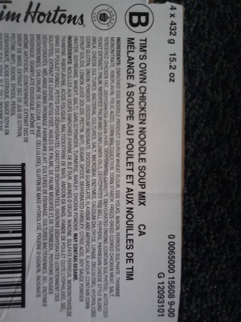 are the ingredients in tim hortons quality